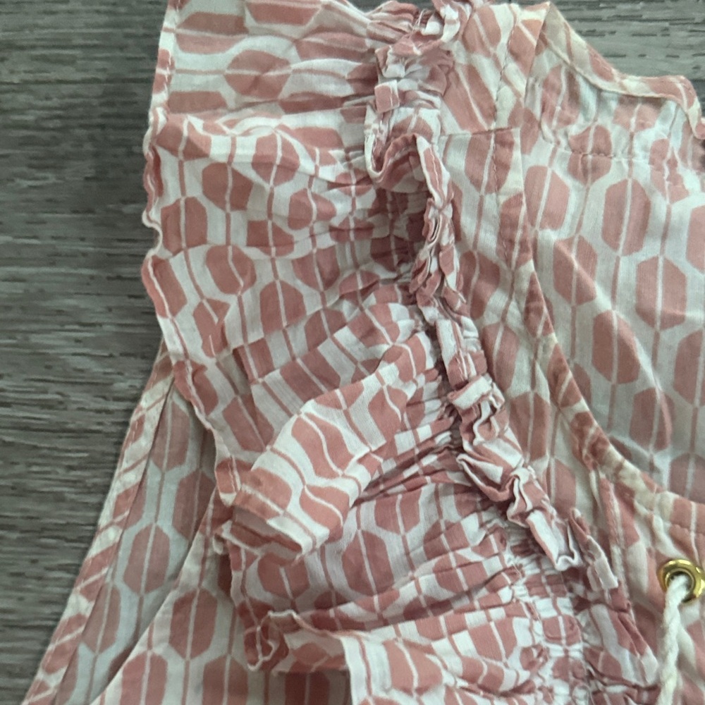 Kate Spade Pink Patterned Ruffle Blouse - Picture 6 of 8